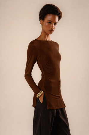 Blusa malha Heloísa marrom