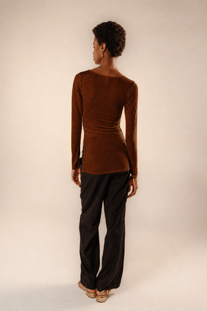 Blusa malha Heloísa marrom