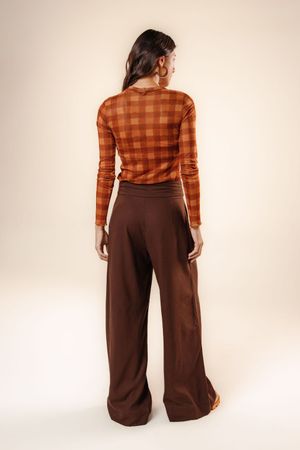 Blusa Tarcila estampa xadrez memória