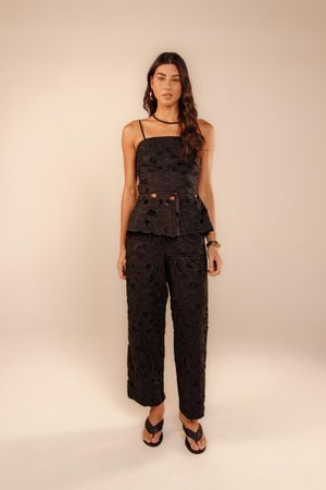Calça cropped Fan richelieu afeto preto