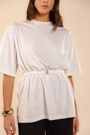 T-shirt malha com cinto Lola off white