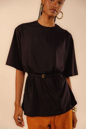 T-shirt malha com cinto Lola preto