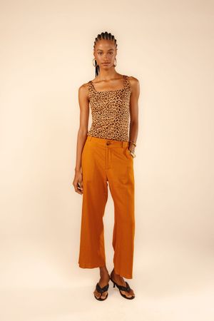Calça cropped Marília marrom poente