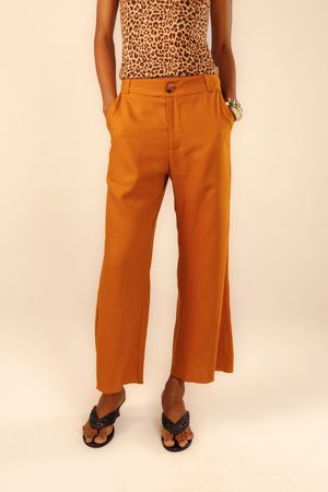 Calça cropped Marília marrom poente