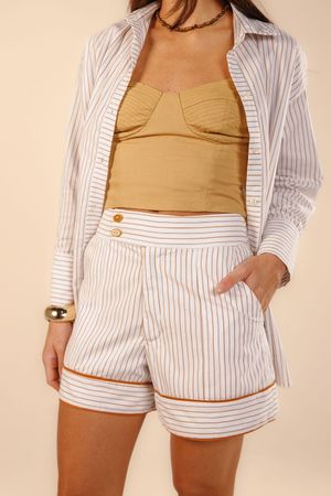 Short Raissa estampa listra entardecer