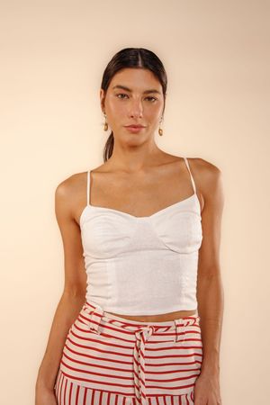 Cropped Esther off white templo