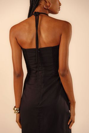 Vestido cropped Raquel preto acaso