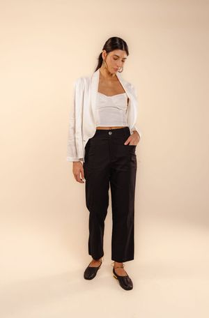 Calça cropped Celeste preto acaso