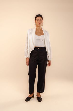 Calça cropped Celeste preto acaso