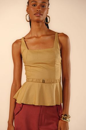 Blusa Morgana com cinto natural duna