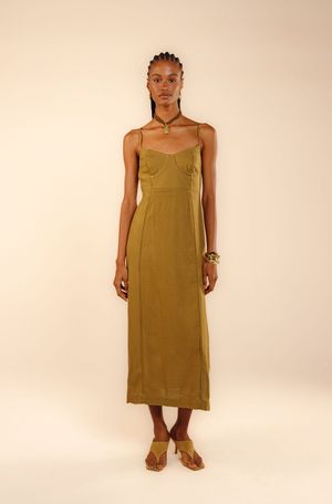 Vestido cropped Verena verde âmbar