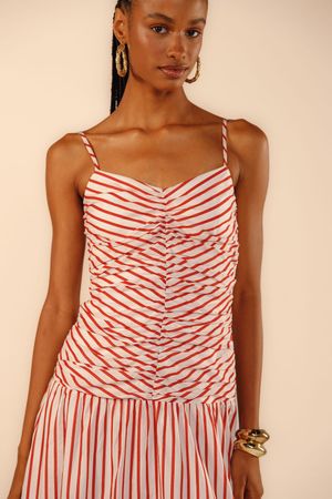 Vestido cropped Brina listra poema 