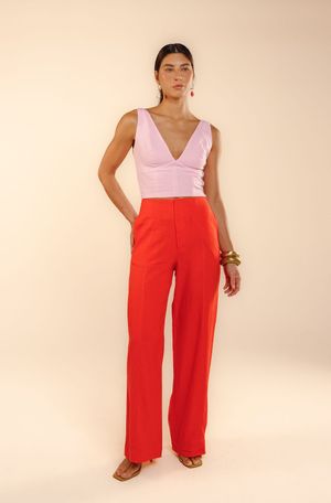 Calça longa Zahara laranja arrebol