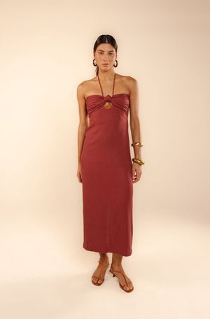 Vestido cropped Naira Vinho entressol