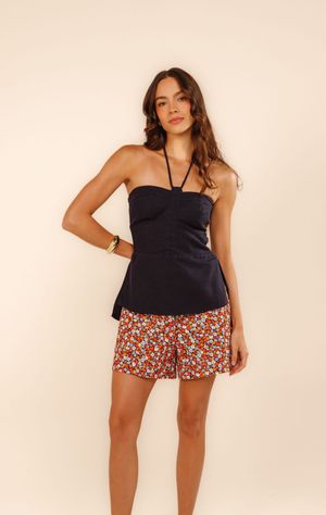 Blusa Anair azul marinho