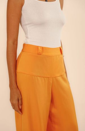Calça longa Babi laranja tropical
