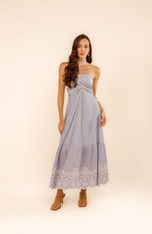 Vestido cropped Rosangela bordado hortênsia