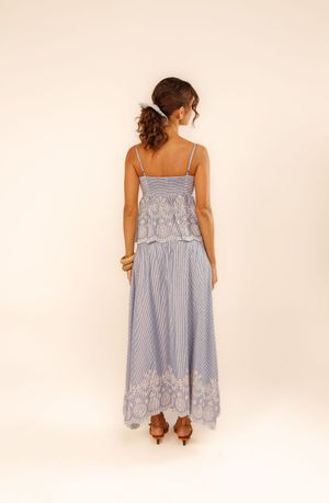 Saia cropped Liu bordado hortênsia