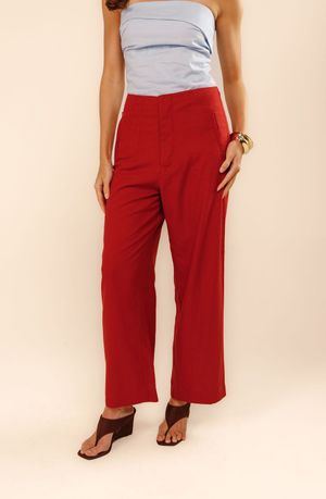 Calça cropped Amara vermelho amaranto
