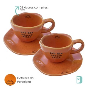 Foto do produto Xícaras de Café Dia Feliz - 2 unidades