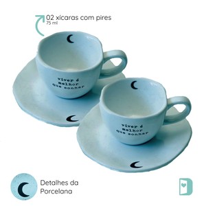 Foto do produto Xícara de Café Viver é Melhor Que Sonhar Azul 