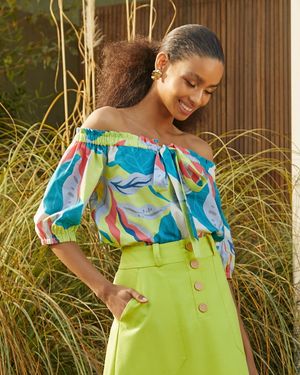 Blusa Ombro a Ombro Estampada