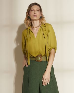 Blusa com Franzido Decote