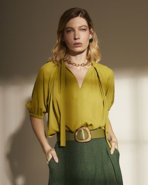 Blusa com Franzido Decote