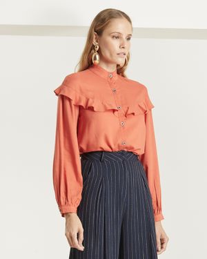 Blusa com Botões e Babados