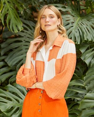 Camisa Bicolor Mix de Texturas