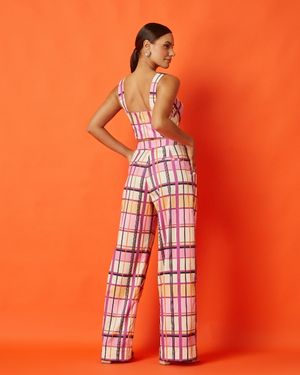 Conjunto Calça e Cropped Xadrez