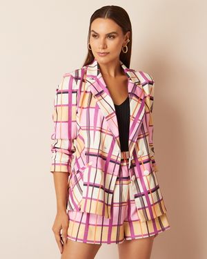 Conjunto Blazer e Short Xadrez