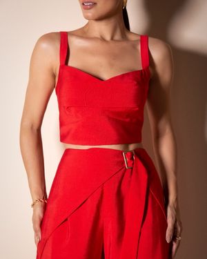 Conjunto Calça Trespassada e Cropped