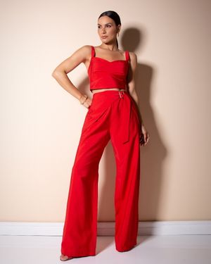 Conjunto Calça Trespassada e Cropped