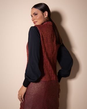 Conjunto Colete e Calça Jacquard