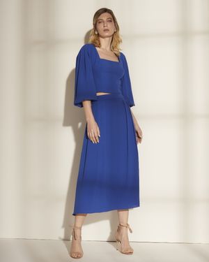 Conjunto Cropped e Saia Midi