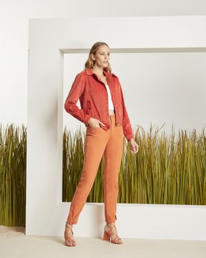 Calça Sarja Colorida com Cós Elástico