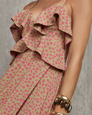 Vestido Longo com Estampa de Onça