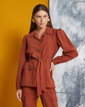 Parka com Faixa na Cintura