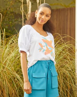 Blusa de malha estampada