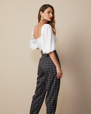 Cropped com Lastex Cintura e Punho