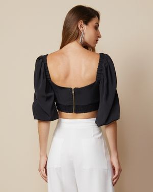 Cropped com Lastex Cintura e Punho