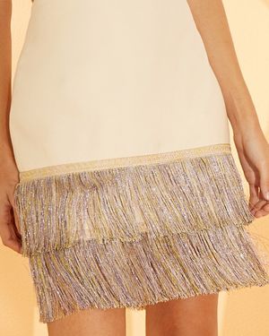 Vestido Curto com Franjas