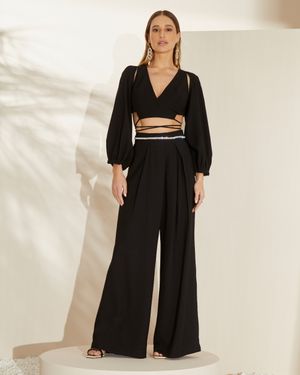 Calça Pantalona Cós Bordado