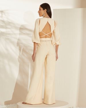 Calça Pantalona Cós Bordado