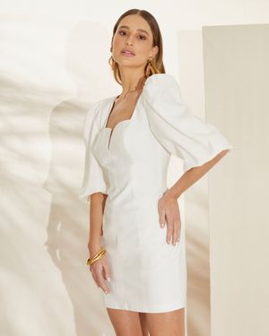 Vestido Curto Manga Bufante