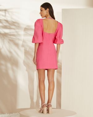 Vestido Curto Manga Bufante