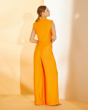 Conjunto Cropped e Calça Pantalona
