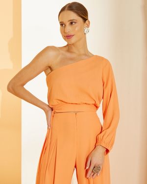 Conjunto Calça Pantalona e Blusa ombro só