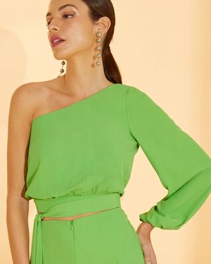 Conjunto Calça Pantalona e Blusa ombro só